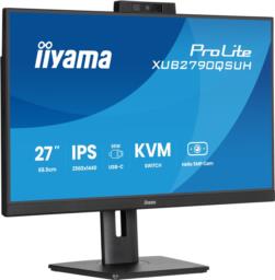 Monitor iiyama XUB2790QSUH-B2 27" IPS-panel 2560x1440 100Hz Windows Hello Kamera 5MP Auto Focus 15cm regulacja wysokości stojaka 4ms 250