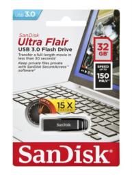 Pendrive SanDisk Ultra Flair SDCZ73-032G-G46 (32GB; USB 3.0; kolor srebrny)