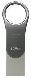 Pendrive Silicon Power Mobile SP128GBUC3C80V1S (128GB; USB 3.1, USB typ A, USB-C; kolor srebrny)