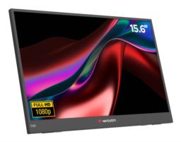 Verbatim Portable 15.6" FHD Monitor LIGHT Przenośny monitor Czarny 39,6 cm (15.6") LCD 1920 x 1080 px