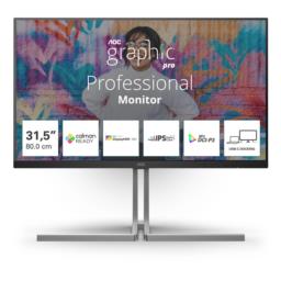AOC U32U3CV monitor komputerowy 80 cm (31.5") 3840 x 2160 px 4K Ultra HD LCD Czarny