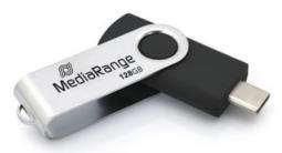 MediaRange MR1954 pamięć USB 128 GB USB Type-C 3.2 Gen 1 (3.1 Gen 1) Czarny, Srebrny