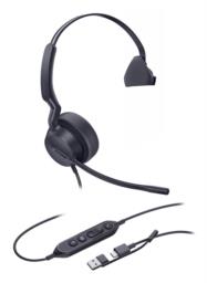 Yealink UH42 Mono Teams USB-C/A Zestaw słuchawkowy Przewodowa Opaska na głowę Biuro/centrum telefoniczne USB Type-C / USB Type-A Czarny
