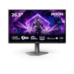 AOC AGON PRO AG276QKD2 monitor komputerowy 67,3 cm (26.5") 2560 x 1440 px Quad HD QD-OLED Czarny, Szary