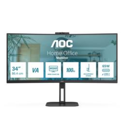 AOC V5 CU34V5CW/BK LED display 86,4 cm (34") 3440 x 1440 px Wide Quad HD Czarny