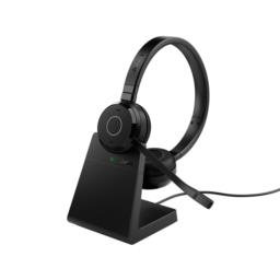 Jabra Evolve 65 TE Zestaw słuchawkowy Przewodowy i Bezprzewodowy Opaska na głowę Biuro/centrum telefoniczne USB Typu-A Bluetooth Podstawka do ładowania Czarny