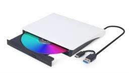 GEMBIRD ZEWNĘTRZNA NAGRYWARKA DVD 8X, CD 24X USB 3.1 SLIM CZARNO-BIAŁA