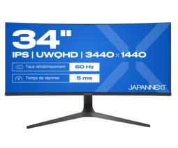 Zakrzywiony Monitor JAPANNEXT 86,4cm JN-IPS340UWQHD60C-C65W-HS z ekranem UWQHD