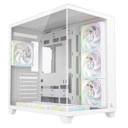 RAMPAGE OBUDOWA PC ZE SZKŁEM HARTOWANYM SEALITE 7X WENTYLATOR ARGB PWM WHITE