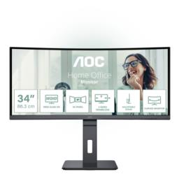 AOC CU34P3CV monitor komputerowy 86,4 cm (34") 3440 x 1440 px UltraWide Quad HD LED Czarny
