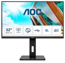 AOC P2 U32P2 monitor komputerowy 80 cm (31.5") 3840 x 2160 px 4K Ultra HD LED Czarny