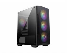 MSI MAG FORGE M100A zabezpieczenia & uchwyty komputerów Micro Tower Czarny, Przezroczysty