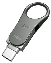 Pendrive Silicon Power Mobile C80 64GB USB 3.1/Type-C Silver