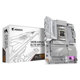 Płyta główna Gigabyte X870 AORUS ELITE WF7 ICE  - Supports AMD Ryzen 9000 CPUs, 16+2+2 Phases Digital VRM, up to 8200MHz DDR5 (OC), 3xPCIe 5.0 + 1xPCIe 4.0, Wi-Fi 7, 2.5GbE LAN, USB 4