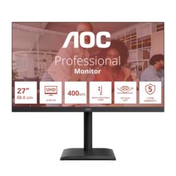 AOC E4 U27E4CV monitor komputerowy 68,6 cm (27") 3840 x 2160 px 4K Ultra HD LED Czarny