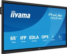 iiyama TE6515A-B2AG signage display Kiosk 163,8 cm (64.5") Wi-Fi 550 cd/m2 4K Ultra HD Czarny Ekran dotykowy Procesor wbudowany Android 24/7
