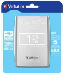 Verbatim Store 'n' Go zewnętrzny dysk twarde 1000 GB Srebrny