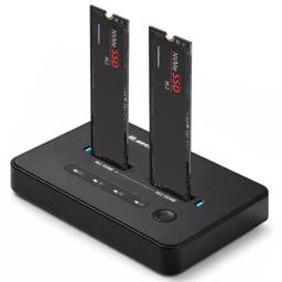QOLTEC STACJA DOKUJĄCA SSD M.2 NVME | PCIE | USB-C | 20GB/S | DUAL 2X8TB | KLONOWANIE OFFLINE