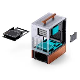 Obudowa PC Jonsbo T7, Midi-Tower, mATX, Szkło Hartowane - srebrne